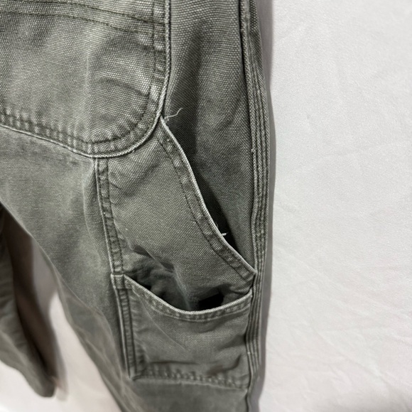 Dickies Carpenter Pants Workwear Olive 36x30 Vintage Utility Heavyweight Cotton - Picture 9 of 11